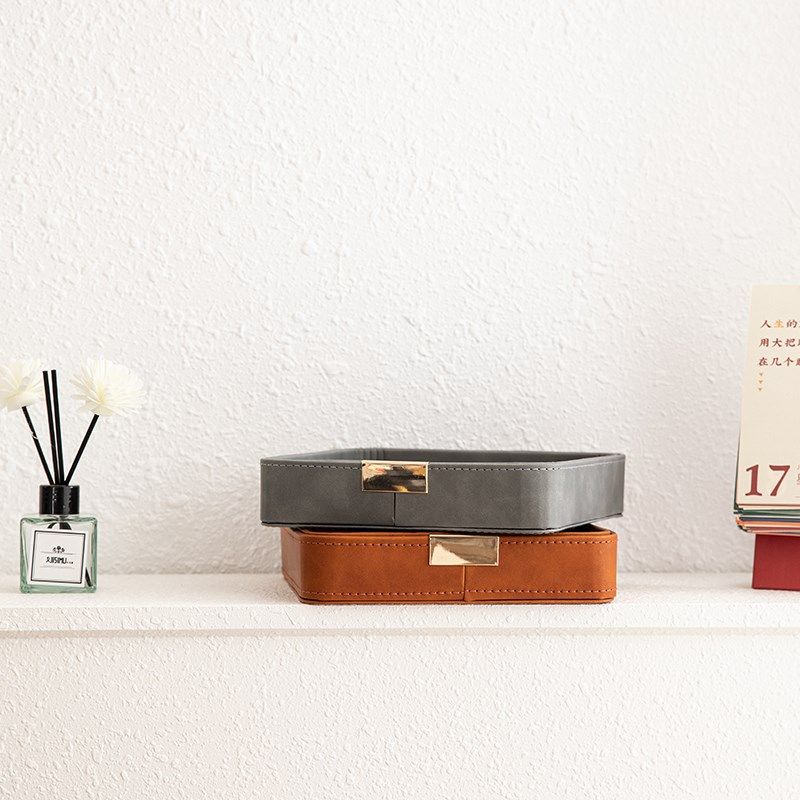 高档进门玄关收纳盘钥匙盒桌面置物盘皮革托盘首饰盒化妆品储物盒,收纳整理,桌面收纳盒,淘宝优惠券,粉丝福利购,淘宝优惠卷