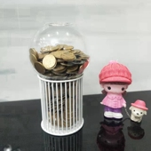 网红铁艺存钱罐透明玻璃储钱罐卡通零钱玄关客厅酒柜电视创意摆件