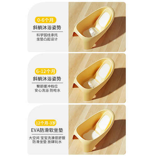 婴儿洗澡盆宝宝浴盆儿童新生儿洗澡桶婴幼儿小孩0一3岁可坐躺大号