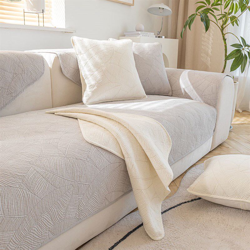 双面纯棉沙发垫子四季通用简约现代防滑坐垫北欧纯色高档沙发巾