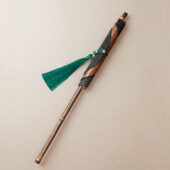 古风大漆紫竹竹扇麈尾竹编宫扇腰扇子便携可卷收折叠竹丝团扇仿宋