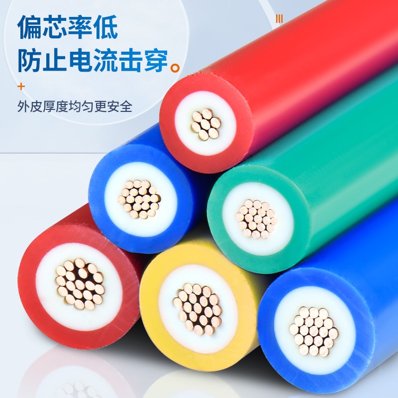 国标珠缆电江BVVR家用电线1.5 2.5纯4 6平方双皮多股 铜软线家装