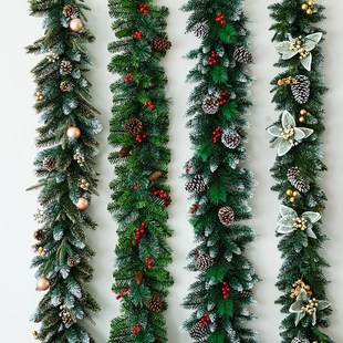 圣诞节装饰场景布置圣诞花环藤条门挂墙挂橱窗玻璃门上氛围感挂饰