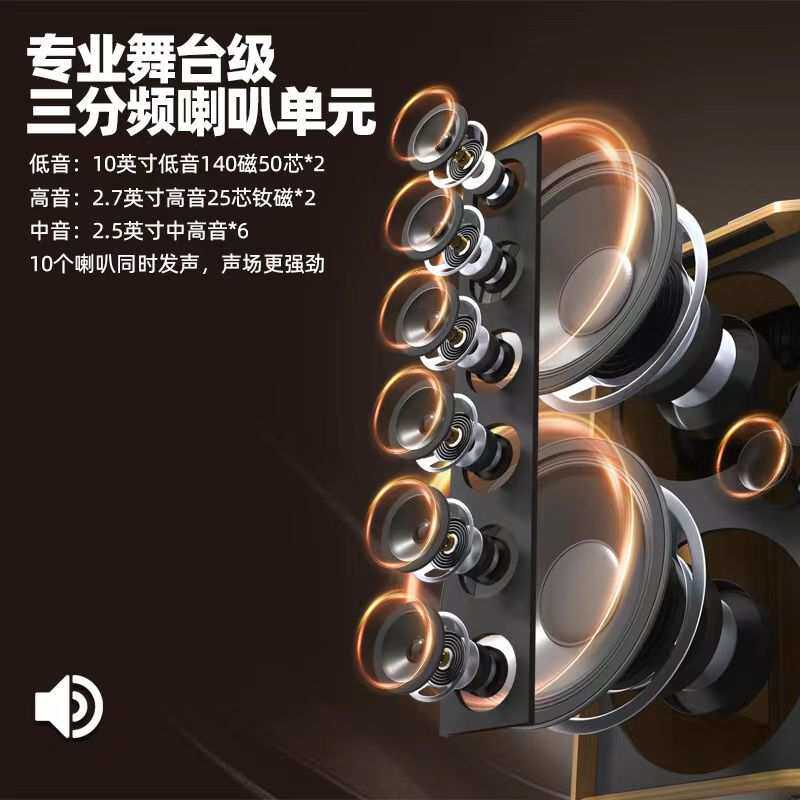 曼龙2024新款音响功放一体机户外k歌带直播卡拉0k广场舞拉杆音箱