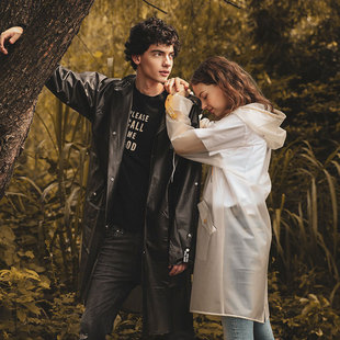 雨披2021新 印花骑行成人儿童时尚 雨衣女外套长款 全身防水防护时尚