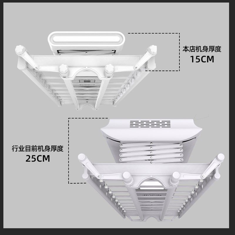 电动晾衣架小尺寸阳台遥壁控升降智能横向凉自动侧装户型迷你1米m