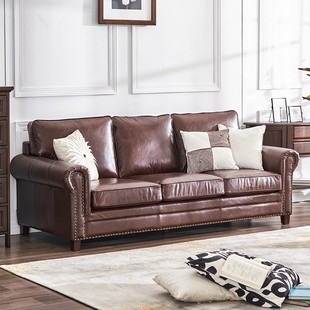 熙和美式沙发组合皮艺沙发客厅小户型单人三人位布艺沙发整装家具