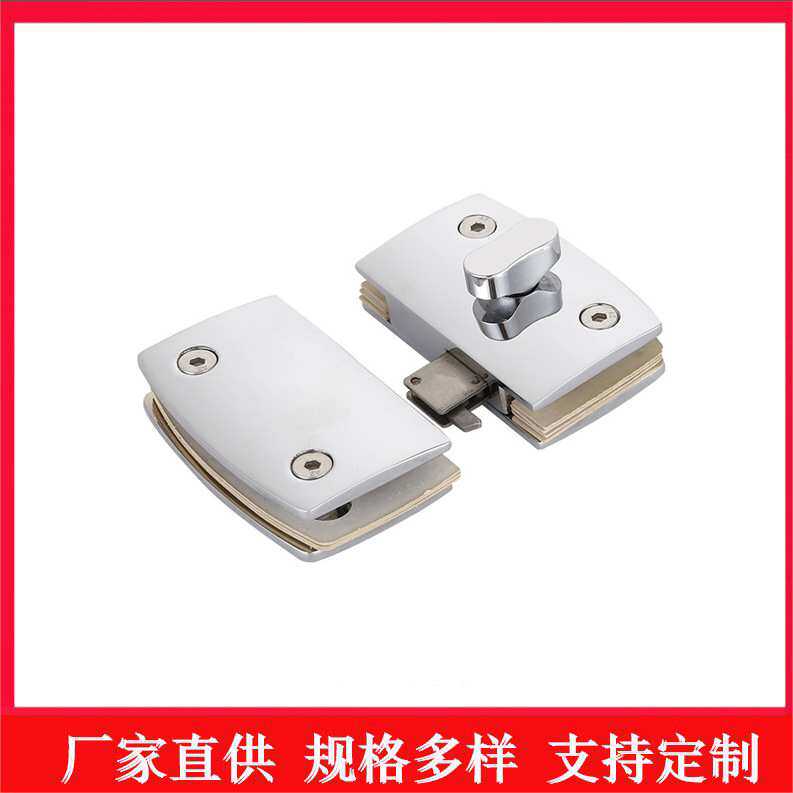 双边玻璃门锁带指示指纹锁旋钮卫生间门淋浴房门铸铜双开门智能锁
