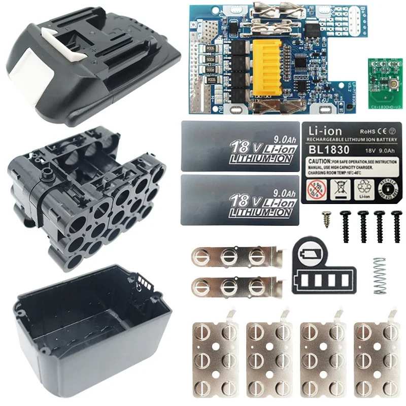 BL1890锂电池盒PCB充电保护板外壳BL1860-15芯适用于 18V 9.0A