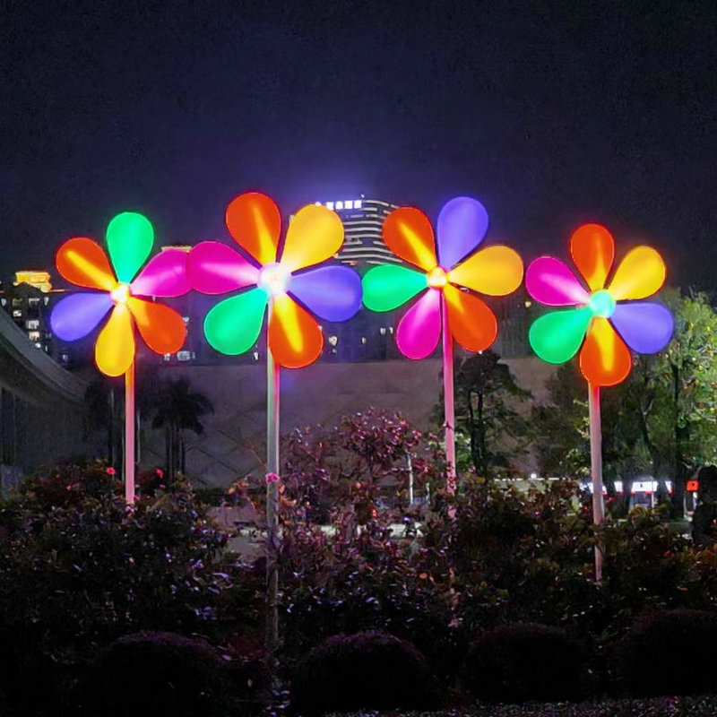 定制广场风车灯 公园艺术馆LED装饰灯 四叶草景观灯高度可定做