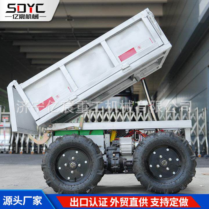 跨境全地形四驱运输车果园电动搬运车农用四驱遥控自卸翻斗车