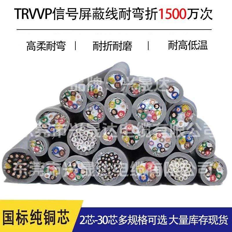 高柔性屏蔽拖链电缆 带铝箔编织层屏蔽电源线TRVVP30芯电源线