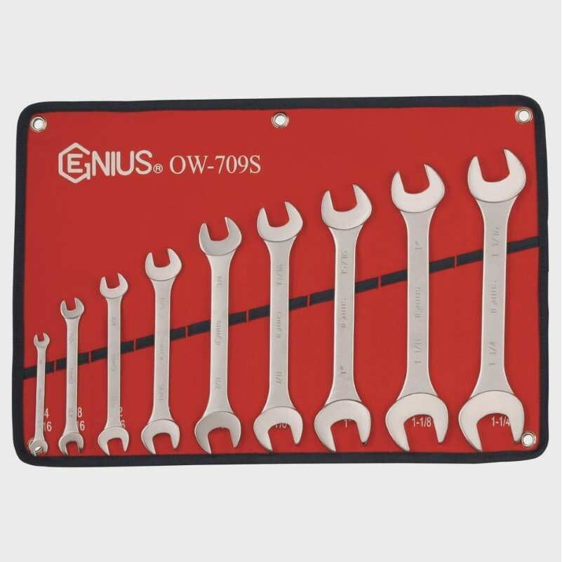 GENIUS天赋进口工具9件套英制双开口扳手组双头呆扳手组OW-709S