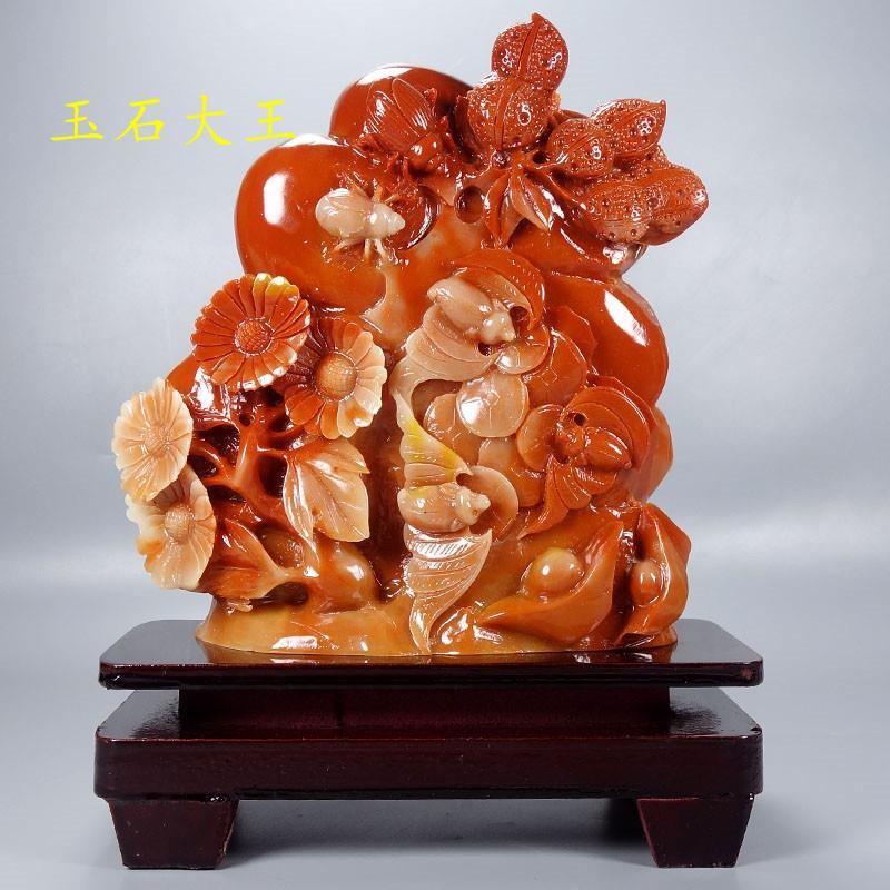 福建寿山石雕芙蓉石富甲一方生意兴隆摆件家居装饰摆件奇石观赏石
