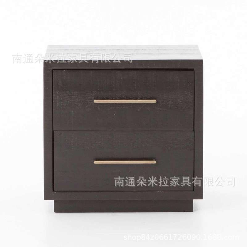 RH美式复古床头储物柜高端豪华精美床头柜房间卧室装饰柜