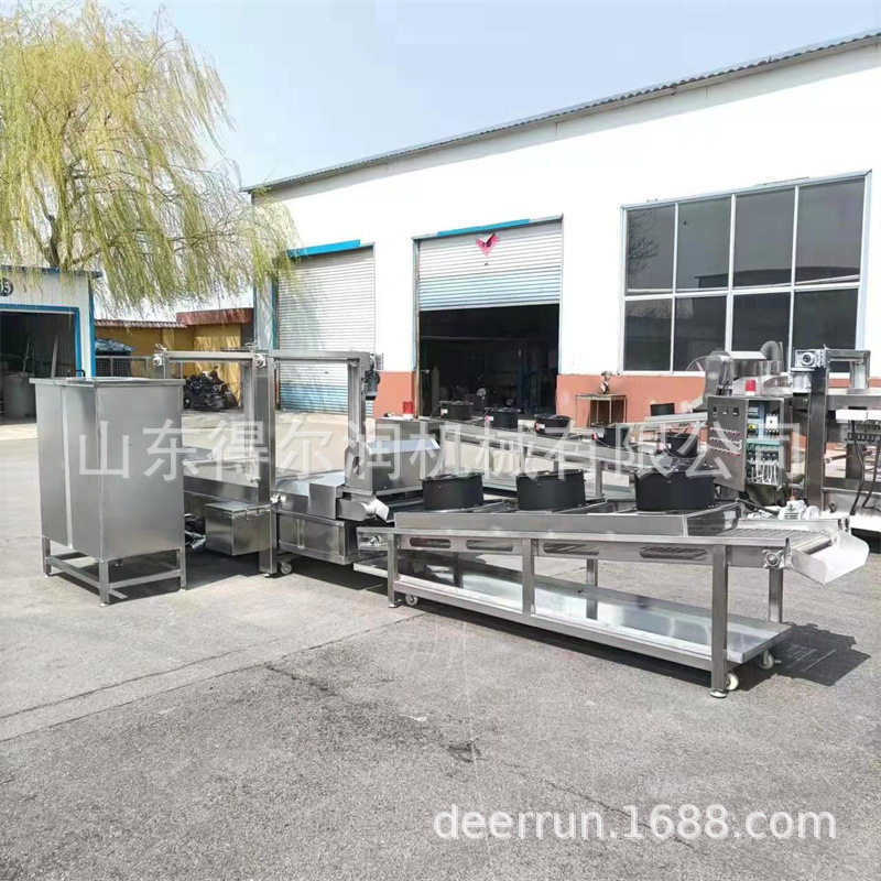 煎饼果子薄脆油炸机 脆皮面片油炸流水线 自动控温底部刮渣系统