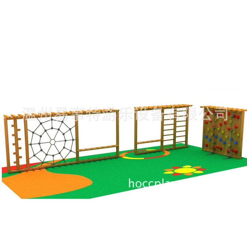 易事特黄花梨木质钻桶幼儿钻洞儿童玩具幼儿园攀爬组合感统训练器