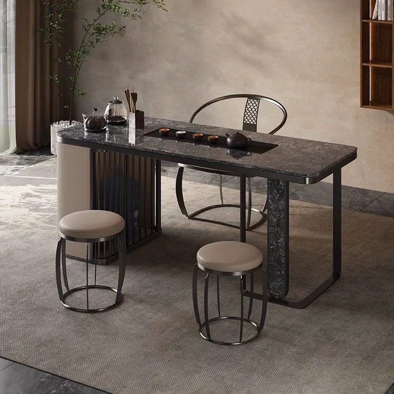 高级轻奢岩板茶桌一体组合简约现代风办公室高端别墅奢石功夫茶台,住宅家具,家用茶台/茶桌,淘宝优惠券,粉丝福利购,淘宝优惠卷