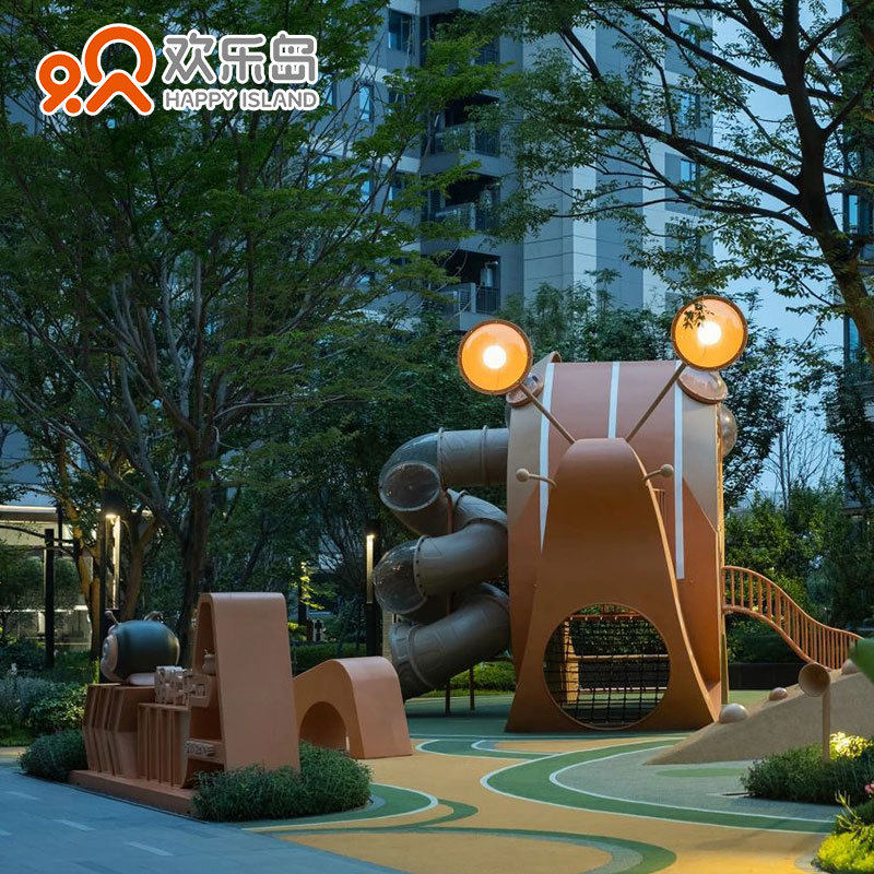 景区无动力乐园设计公园小区游乐设备厂家蜗牛砸星儿童滑梯定做