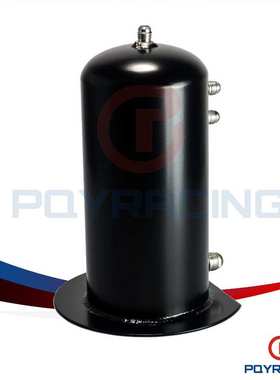 汽车改装2.5L铝合金水箱Swirl Pot AN6 In AN8 Out   TK16