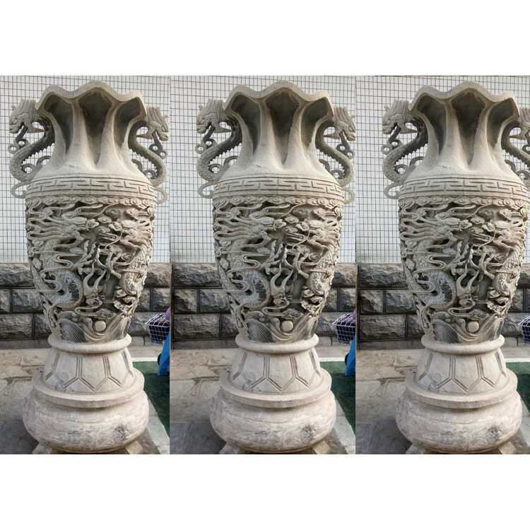 汉白玉花瓶制作公司 景观石头宝瓶图片大全 石制花瓶工艺品价格