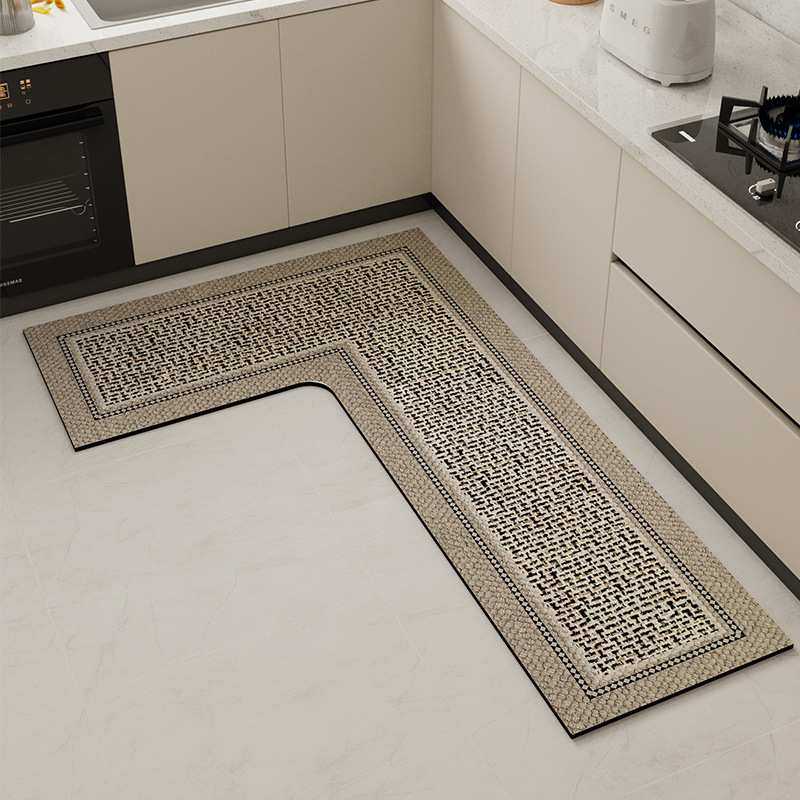 现代高级感厨房地垫硅藻泥吸水吸油L形一体防滑耐脏地毯,模玩/动漫/周边/娃圈三坑/桌游,模型制作工具/辅料耗材,淘宝优惠券,粉丝福利购,淘宝优惠卷