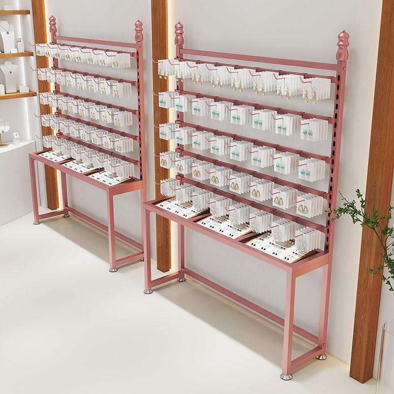首饰展示架耳钉耳环展架收纳挂架美甲架穿戴甲展示架中岛台展示台