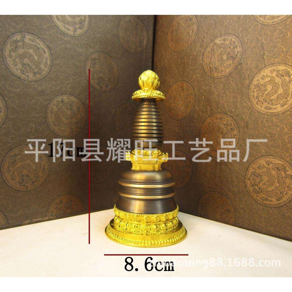 风格仿古纯铜莲花塔舍利塔嘎当塔 铜 7寸噶当塔 做工精美