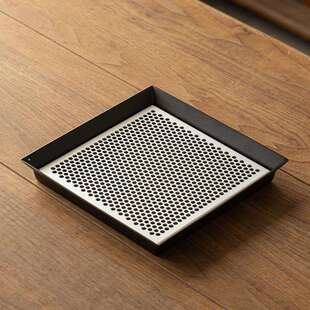 铁艺四方壶承干泡茶托盘储水过滤茶台铝制新中式沥水小茶盘