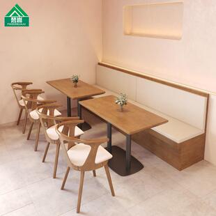 西餐厅茶餐厅靠墙卡座沙发主题餐厅甜品奶茶店咖啡厅桌椅组合