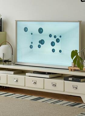 dult0n日式复古电视柜落地客厅家用小户型简约收纳金属装饰柜网红