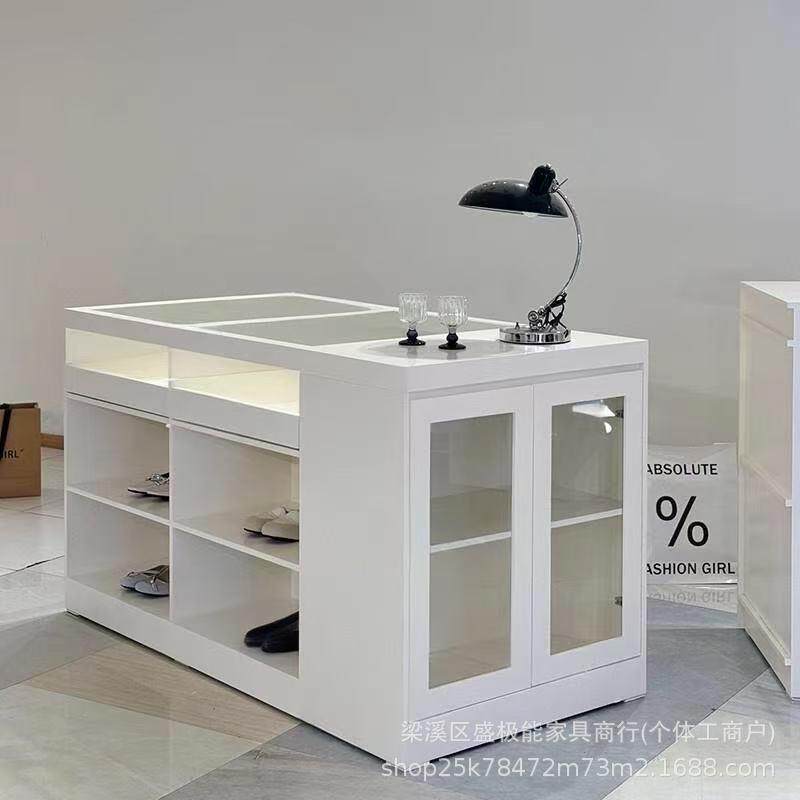 SJN服装店中岛收银台玻璃展示台吧台女装柜台饰品摆件陈列柜陈列