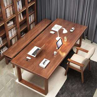 实木大长书桌家用办公长条桌莫比恩工作台双人学习桌去客厅化桌子