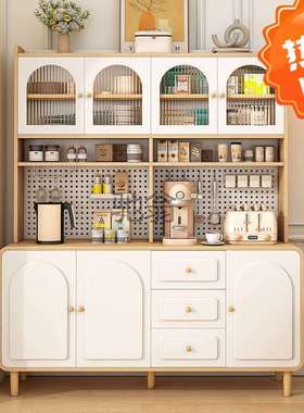 ir原木奶油风餐边柜靠墙一体储物柜厨房客餐厅多功能收纳置物柜