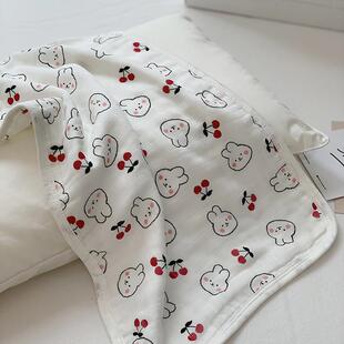 柔软透气A类竹纤维四层纱布儿童婴儿枕巾新生儿宝宝用枕套30x50cm