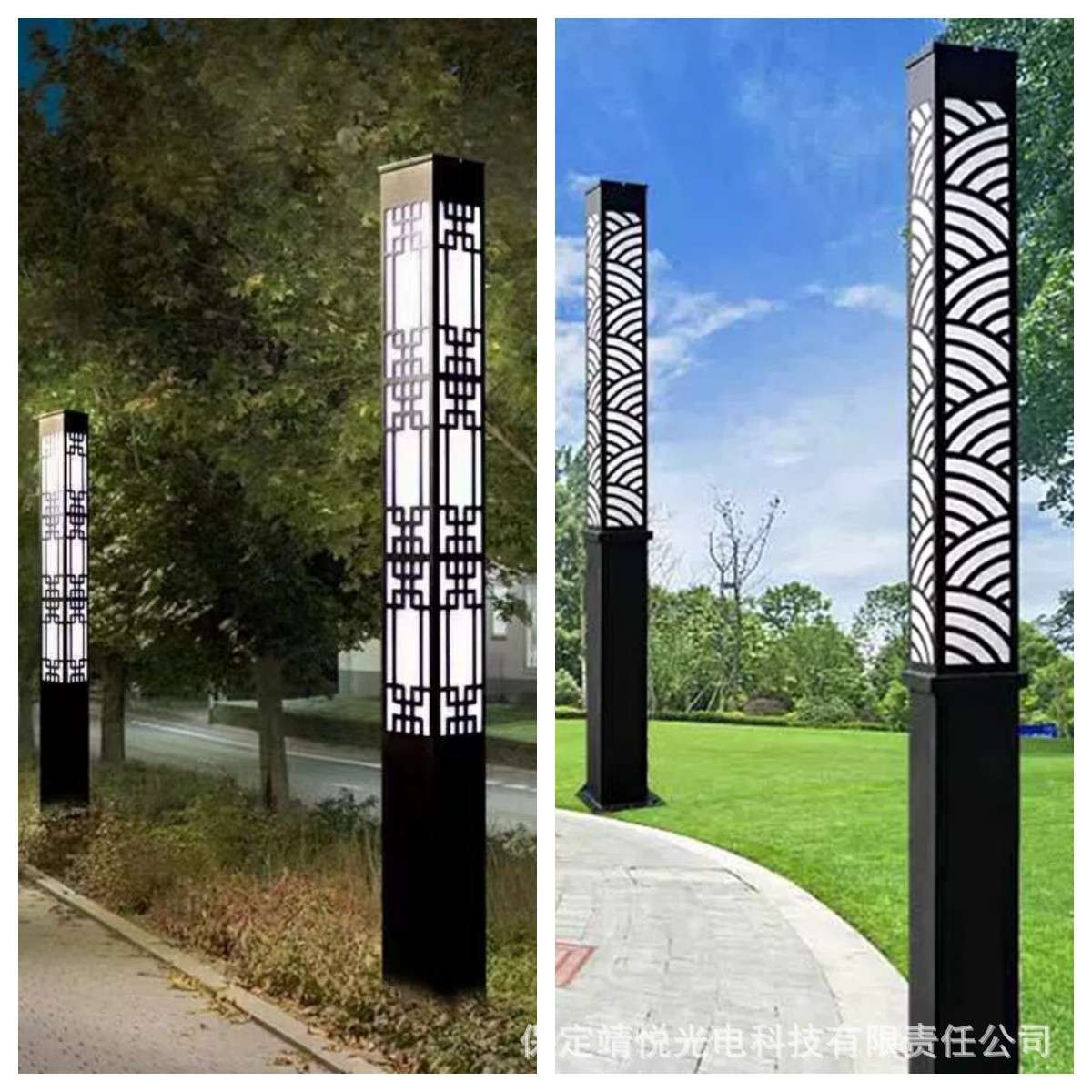 户外景观灯柱不锈钢小区路灯别墅花园方形庭院灯公园高杆灯草坪灯