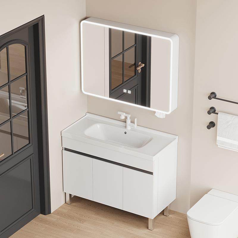 加厚蜂窝铝落地浴室柜陶瓷一体盆卫生间洗脸洗漱盆阳台洗手台组合