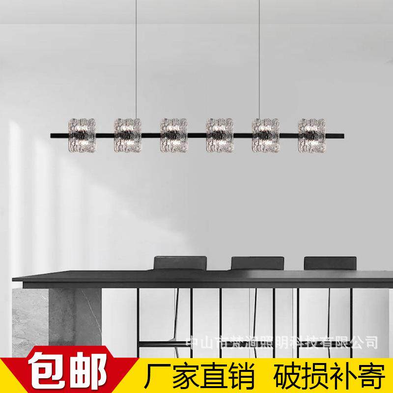 意式极简餐厅吊灯现代简约2024新款设计师创意吧台高端树脂长条灯