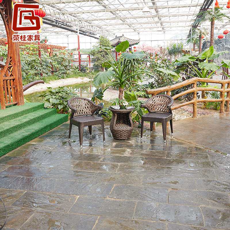 阳台小茶几藤椅三件套 简约休闲藤椅 户外庭院藤桌椅圆桌椅子组合