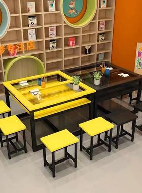 儿童美术桌画室桌子儿童画画手工桌幼儿园小学桌子书法桌钢化玻璃