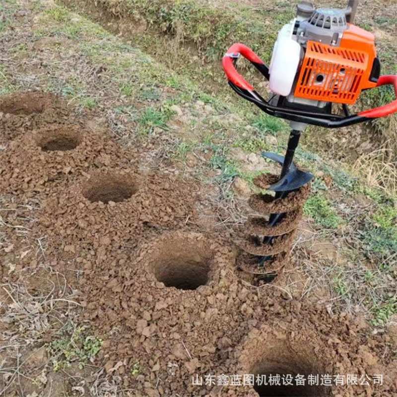 厂家供应大功率手提地钻打坑机汽油四冲程大棚打地锚埋钢管钻坑机
