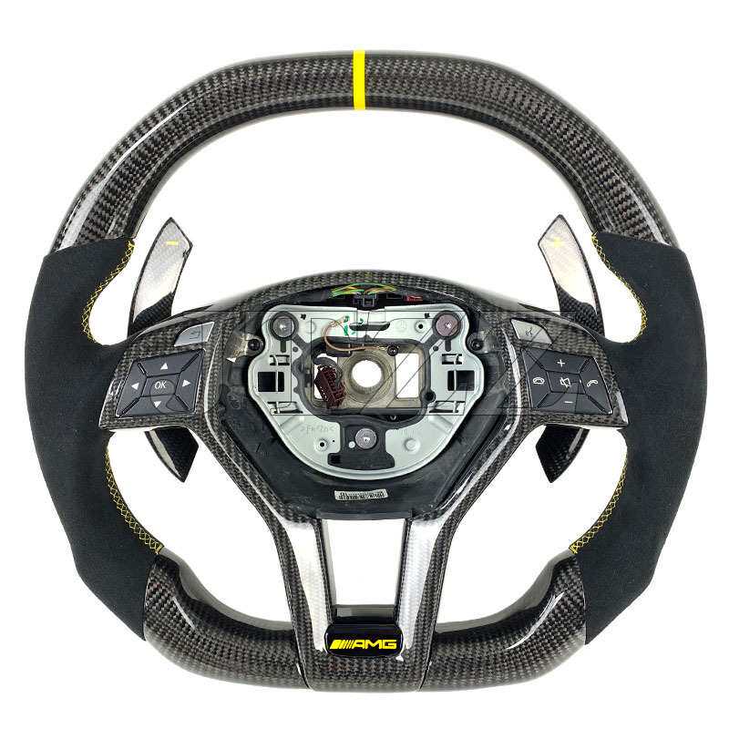 适用于奔驰CLS W204 W216 W207 AMG A/B/C级方向盘碳纤维改装