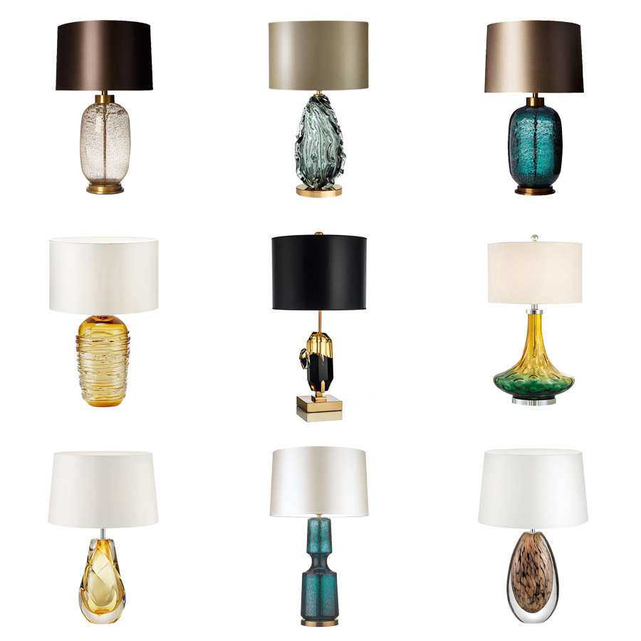 后现代简约轻奢客厅卧室床头布艺台灯设计师北欧大气水晶琉璃台灯