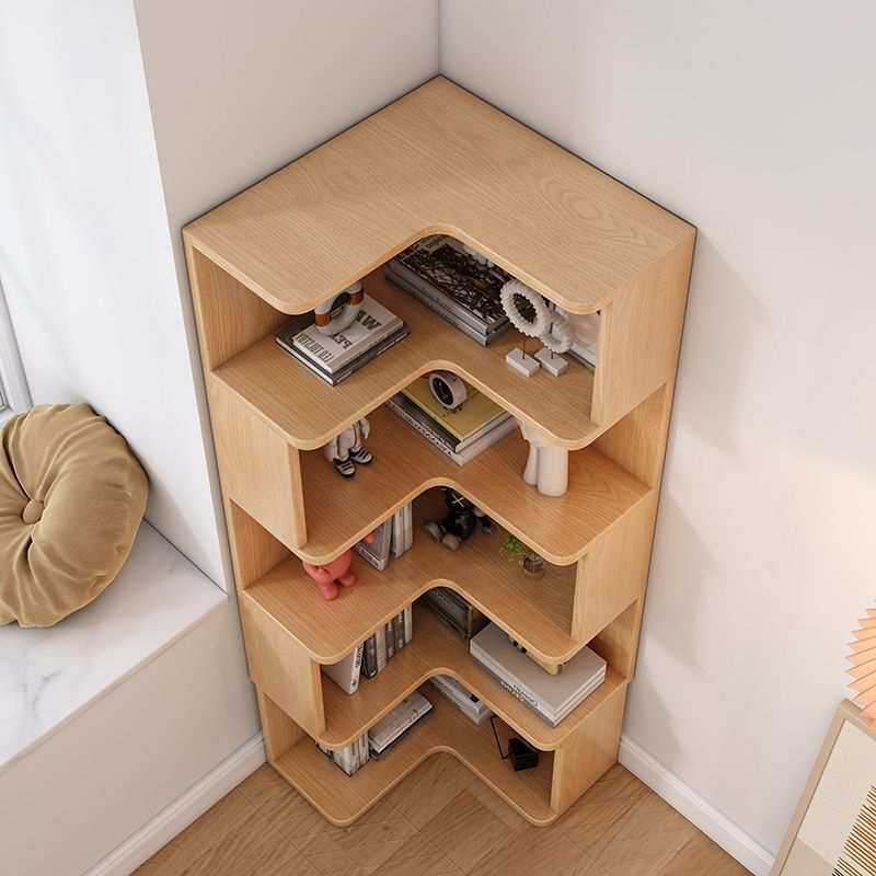 实木转角书架落地置物架角柜墙角拐角收纳柜小户型客厅家用收纳架