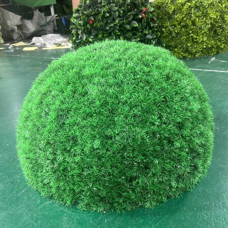 户外绿植井盖遮挡装饰品空心绿植球仿真绿植松针草球装饰米兰草球