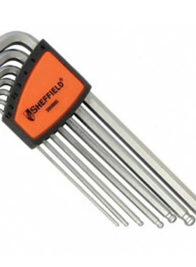 钢盾7件套公制加长球头内六角扳手S050005钢盾球头内六角7件套