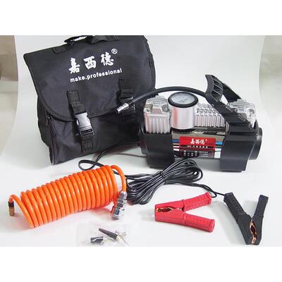 嘉西德0355大功率车载充气泵 双缸便携式12V汽车用轮胎金属打气泵