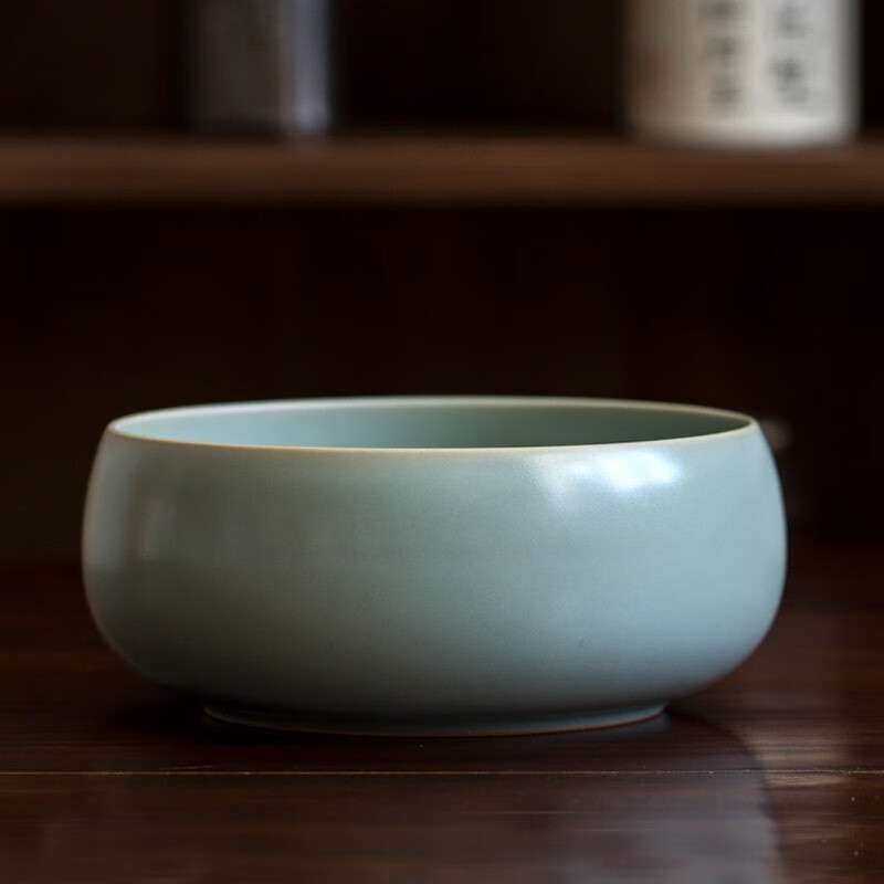 汝窑大号汝窑茶洗杯洗水洗水盂茶渣缸陶瓷茶具洗茶器茶盆建水开片