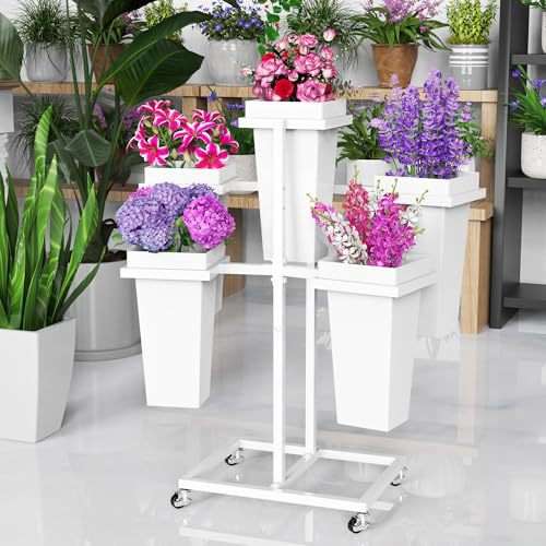 仿真花卉架田园鲜花架展示架花店花架卖花方桶可移动架子醒花桶架