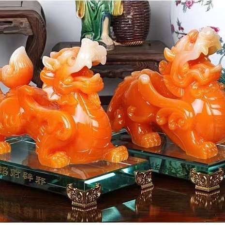 高档中式貔貅摆件家居客厅工艺品轻奢玄关酒柜水晶发财树装饰摆设